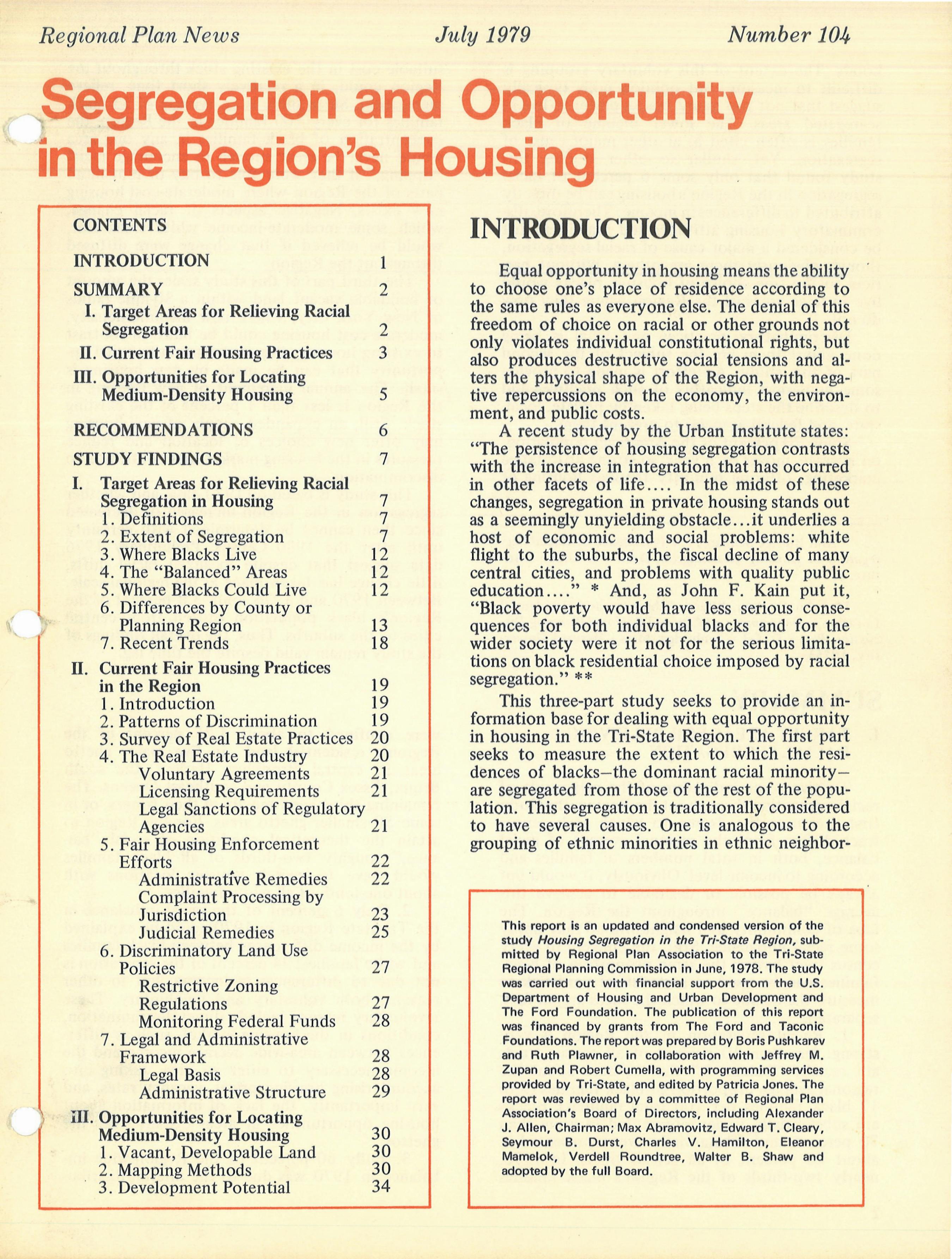 1979 segregation Report